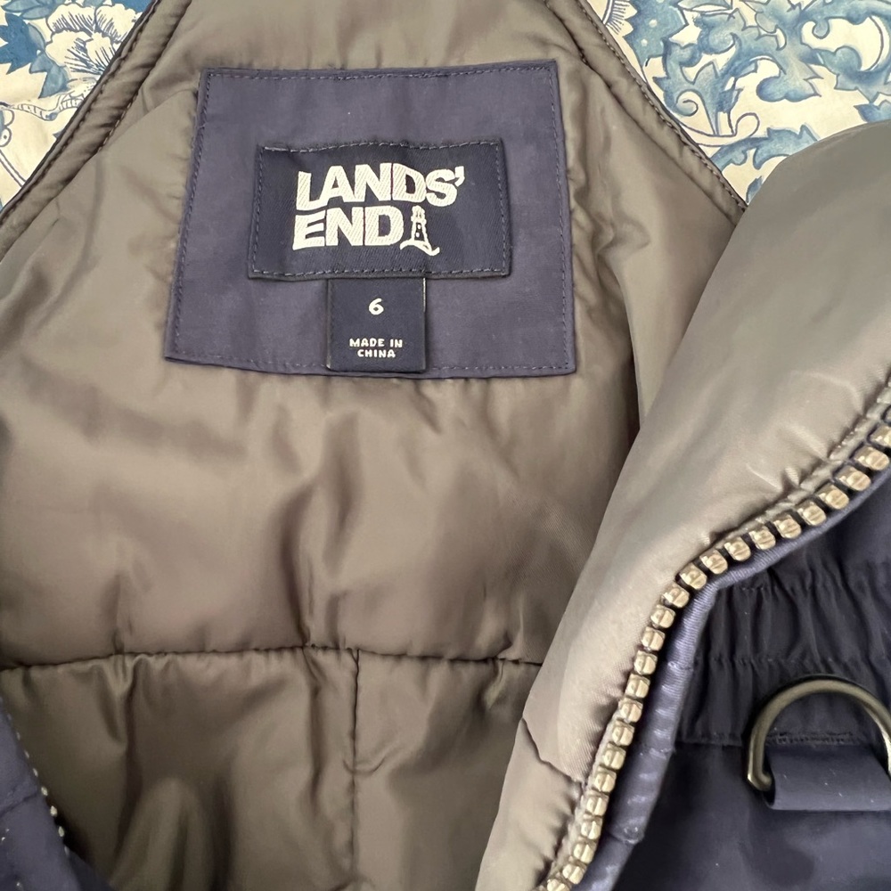Lands End Navy Ski Bibs Size 6
